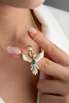 گردنبند نقره زرد زنانه 925 عیار İSTANBULTAKI925 - کد 880706359