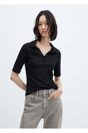 تیشرت مشکی زنانه رگولار MANGO - کد 748878928