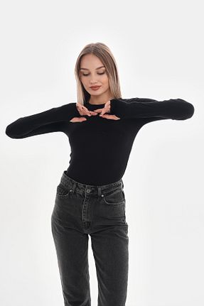 بلوز مشکی زنانه ساده Tuğba Kabil - کد 880758980