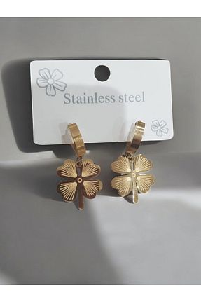 گوشواره استیل (فولاد) طلائی زنانه استیل (فولاد) G&M Gift Shop - کد 878968937
