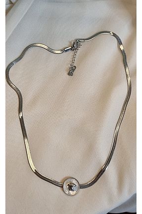گردنبند استیل ( فولاد ) طوسی زنانه استیل (فولاد) AKSESUARIM - کد 880758999