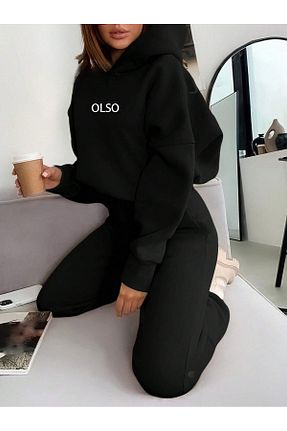 ست گرمکن مشکی زنانه پنبه پلی استر OVER HEAD - کد 880758751
