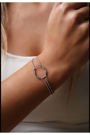دستبند استیل (فولاد) طوسی زنانه استیل (فولاد) AKSESUARIM - کد 880759162