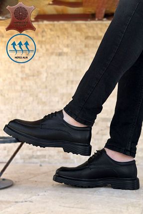 کفش کلاسیک مشکی مردانه چرم خالص gizlitopuk - کد 880829322
