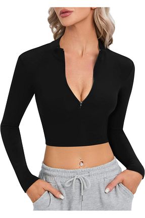 بادی مشکی زنانه یقه ایستاده MADAM SHİLA - کد 880881313