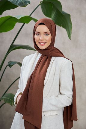 شال قهوه ای زنانه İpekhan - کد 791349465