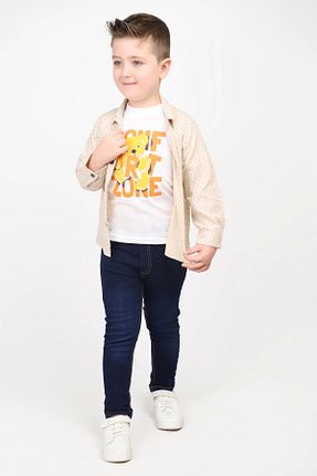 ست بالاتنه و پائین تنه بژ بچه گانه بافتنی Hafez Kids - کد 881048075