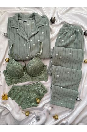 ست لباس راحتی سبز زنانه Kalp Lena Homewears - کد 880923295