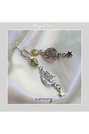 گوشواره جواهر سبز سنگ طبیعی by Merry - کد 880940217