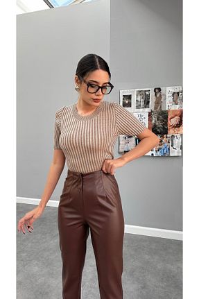 شلوار قهوه ای زنانه پاچه تنگ LABELIA - کد 880945188