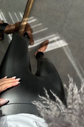 ساق شلواری مشکی زنانه چرم مصنوعی Le Savu - کد 800866475