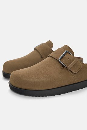 کفش کلاسیک قهوه ای زنانه چرم خالص Pull & Bear - کد 881107648