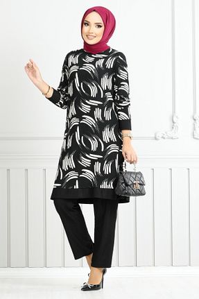 ست بالاتنه و پائین تنه مشکی زنانه بافتنی ModaMerve - کد 881115960