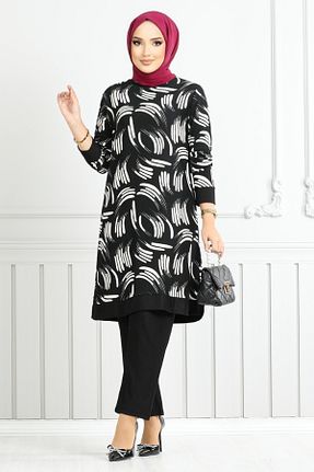ست بالاتنه و پائین تنه مشکی زنانه بافتنی ModaMerve - کد 881115960