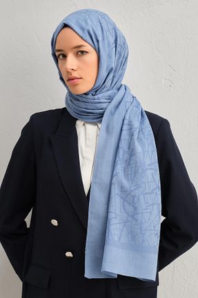 شال آبی زنانه پنبه ای Armine - کد 891441392