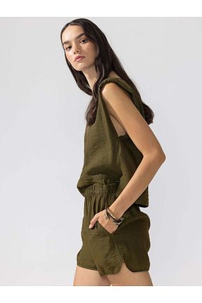 شلوارک و برمودا خاکی زنانه Straight Rivus - کد 752862202