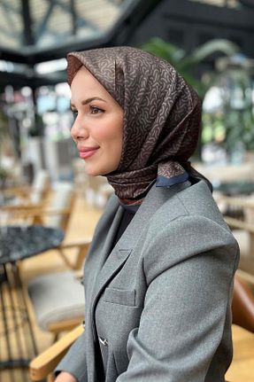 روسری زرشکی پلی استر Sultan - کد 881213979