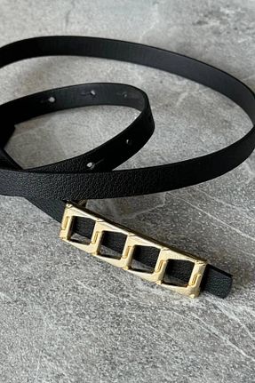کمربند مشکی زنانه چرم مصنوعی ZR Accessory - کد 881266978