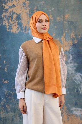 شال نارنجی زنانه İpekhan - کد 881262568