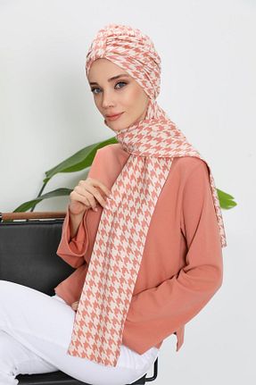 کلاه شنای حجاب نارنجی زنانه Aisha