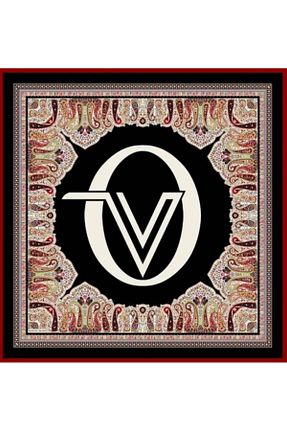 روسری زرشکی 90 x 90 Valentino Orlandi - کد 881381941