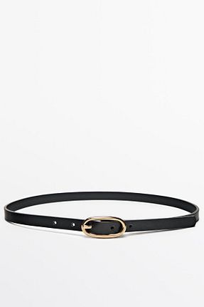 کمربند مشکی زنانه چرم خالص Massimo Dutti - کد 881273476