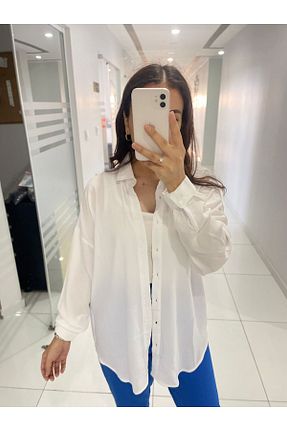 پیراهن حجاب سفید زنانه اورسایز VELLICHOR - کد 743368077