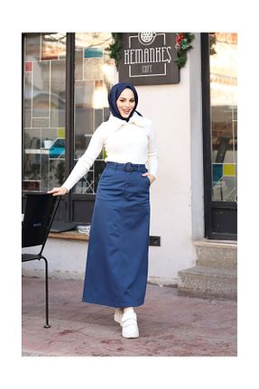 دامن حجاب سرمه ای زنانه Straight VELLICHOR - کد 797700382