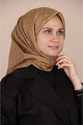 روسری قهوه ای پنبه ای Siyane - کد 774140556