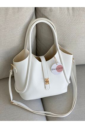 کیف دوشی سفید زنانه چرم مصنوعی BAGLOVİS - کد 881294229