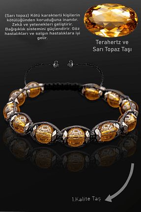 دستبند جواهر زرد زنانه سنگ طبیعی Erilsa - کد 879331609