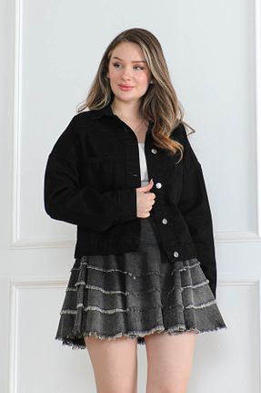 کت مشکی زنانه رگولار DESTEMODA - کد 881308676