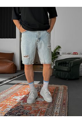 شلوارک و برمودا آبی مردانه رگولار BYBASICMAN - کد 881373512
