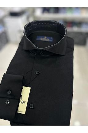 پیراهن مشکی مردانه اسلیم فیت Daflin - کد 881379432