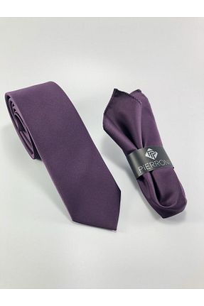 کراوات بنفش مردانه میکروفیبر PİERRONİ - کد 58601827