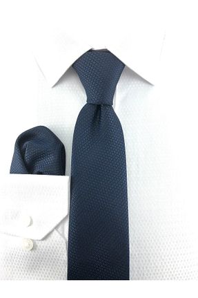 کراوات سرمه ای مردانه میکروفیبر PİERRONİ - کد 154899988
