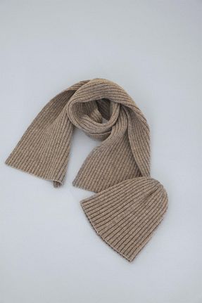 ست شال گردن و کلاه پشمی و دستکش قهوه ای بچه گانه اکریلیک CHUBA - کد 879543672