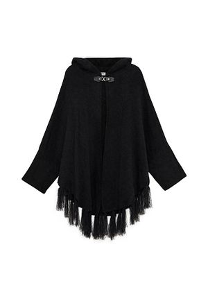 پانچو مشکی زنانه اکریلیک Uludağ Triko - کد 366364832