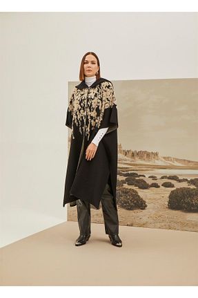 پانچو مشکی زنانه اکریلیک Uludağ Triko - کد 773251124