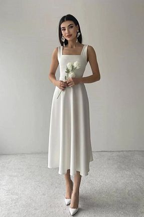 لباس سفید زنانه تریکو arvensolin - کد 881434285