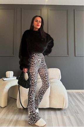 شلوار بژ زنانه بافتنی style of style - کد 881395859