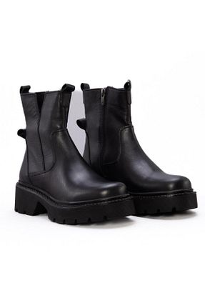 بوت / نیم بوت مشکی زنانه چرم خالص Gusse - کد 881450624