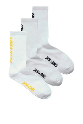 جوراب سفید مردانه پنبه ای Jack & Jones - کد 881443550