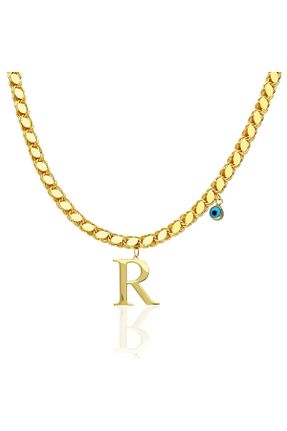 گردنبند نقره طلائی زنانه 925 عیار nevamkuyumculuk - کد 840069739