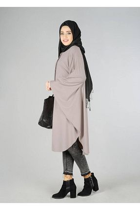 تونیک حجاب بژ زنانه پلی استر TRENDTESETTÜR - کد 96111687