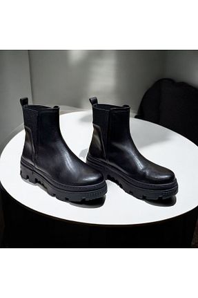 بوت / نیم بوت مشکی زنانه چرم مصنوعی STOKS SHOES STORE - کد 881460876