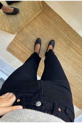 شلوار جین مشکی زنانه پاچه ساده nesebutik - کد 794710857