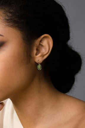 گوشواره جواهر سبز سنگ طبیعی Onouqo - کد 881530795