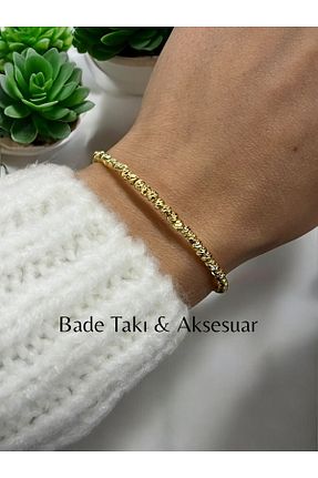 دستبند استیل (فولاد) طلائی زنانه استیل ضد زنگ Bade - کد 874048412