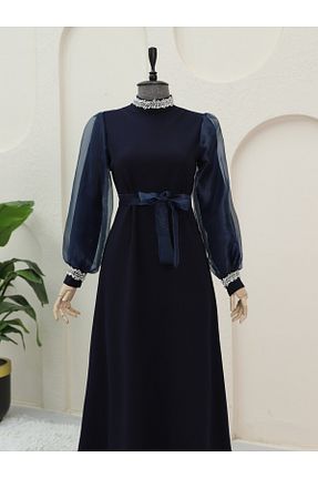 لباس حجاب سرمه ای زنانه رگولار Modamorfo - کد 881566810